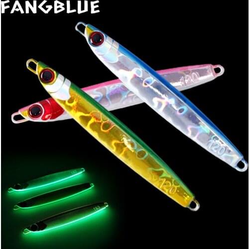 3Pcs Fishing Lures 120g 160g Metal Jig Luminous Hard Artificial Bait Wobblers 3D Eye For Fast Sinking Sea Fishing Accessories