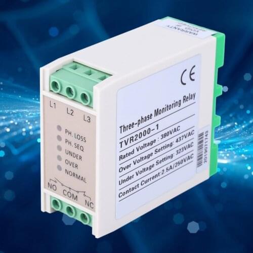1 pcs Voltage Relay 380VAC Over & Under Voltage Failure Phase Sequence Protector 3 Phase Power Supply Monitor Relay