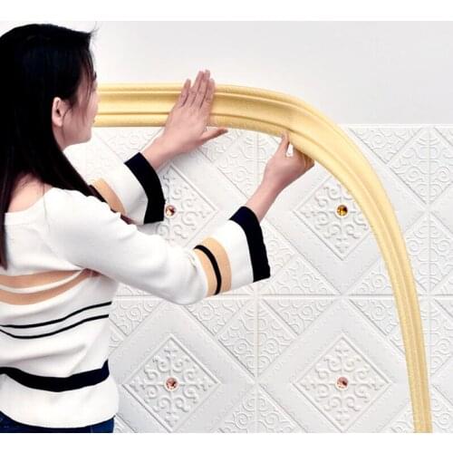 Self-adhesive Skirting Background Wallpaper Anti-collision Strip Border Decor Strip Door Edging Foam Footing Line Sticker