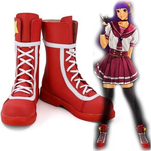 The King of Fighters XIV Athena Asamiya Cosplay Boots Red Shoes Custom Made