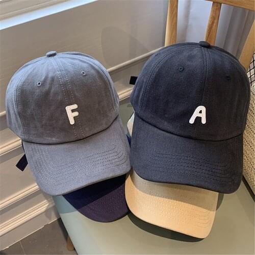 Gray letter F baseball hat spring and summer simple and versatile student outing sunshade cap