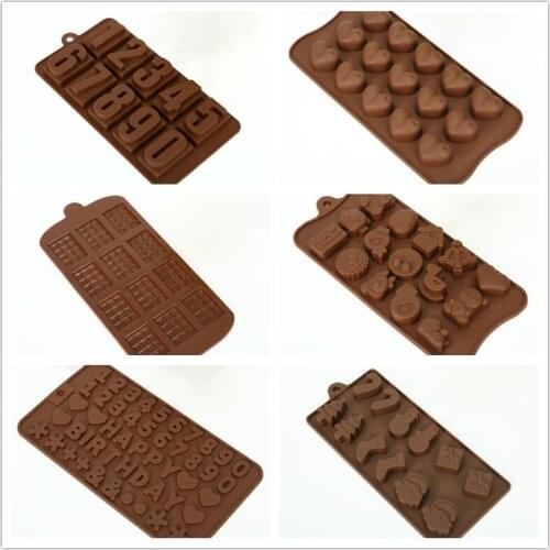 Chocolate Block Bar Silicone Mould Mold Ice Tray Cake Decorating Baking Pudding Jelly Candy Freezing DIY Molds Kitchen Tool 1pcs