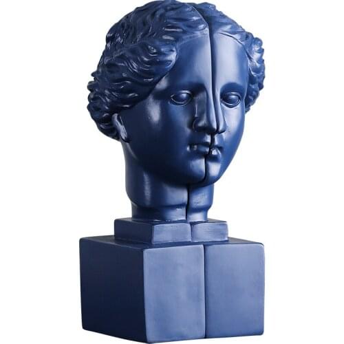 Nordic Venus Head Portrait Statue Bookends Resin Modern Art Craft Desktop Book Stand Home Decor Business Gift A1757