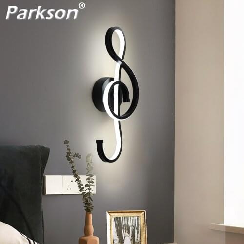 Modern Minimalist LED Wall Lamp Musical Note AC 95-265V 20W Living Room Bedroom Bedside Luster Room decor For Home Wall Light
