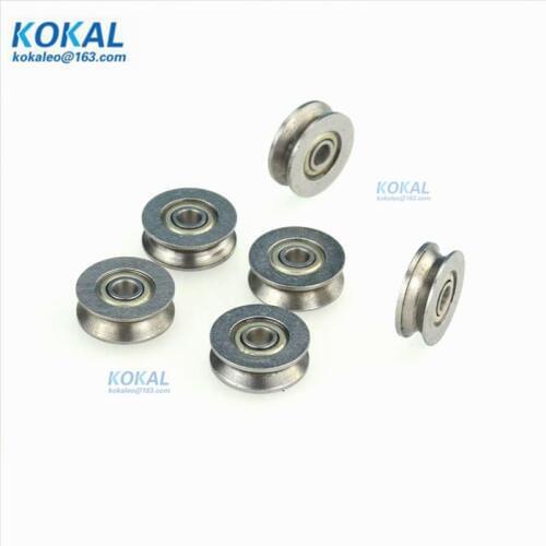 [V0312-4]1PCS V concave flute type ball bearing 623zz roller wheel household DIY metal Gcr15 pulley 0312V 623VV 3*12*4mm
