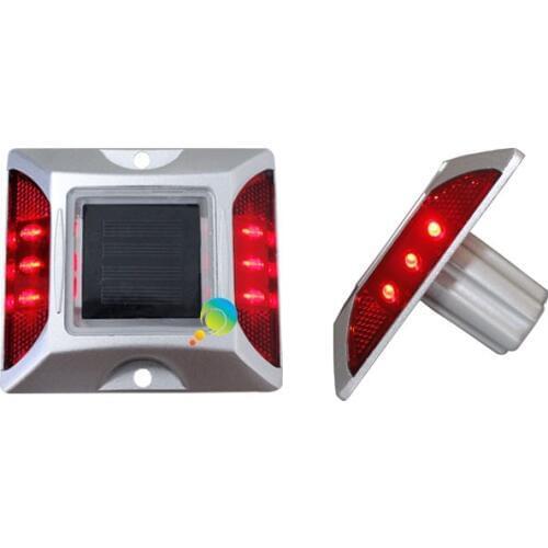 Waterproof red LED flashing light solar power cat eye road stud reflector