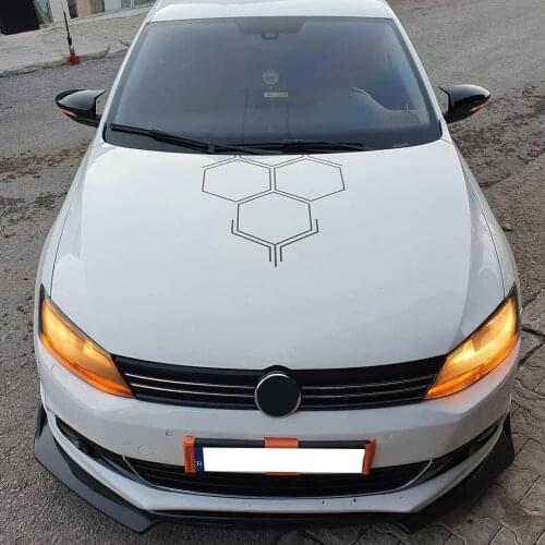 Volkswagen Jetta Mk6 Front Bumper Attachment 2011 2012 2013 2014 2015 2016 2017 2018 Gloss Black 3 Pcs