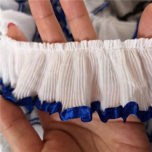 10yds High Quality Chiffon Ribbon Ruffle Pleated Lace Fabric Trim Collar Garment Skirt DIY Crafts For Clothing Sewing Accessorie