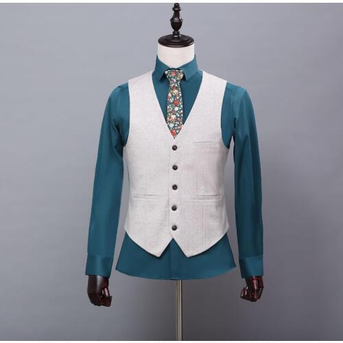 High Quality Cheap Groom Vests Groomsmens/Best Man Vest Custom Made Size and Color Five Buttons Wedding/Prom/Dinner Waistcoat