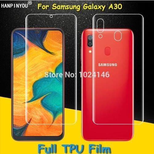 Front / Back Full Coverage Clear Soft TPU Film Screen Protector For Samsung Galaxy A30 A305FD A305 6.4" (Not Tempered Glass)
