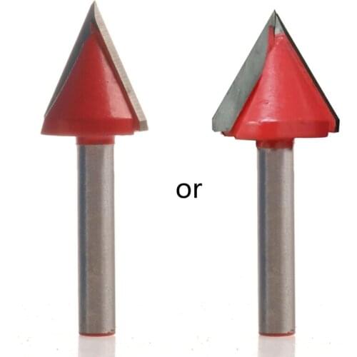 1/4\" V Groove Bit 60° Degree Router Carving Tool Woodworking Cutter 6 x 22mm