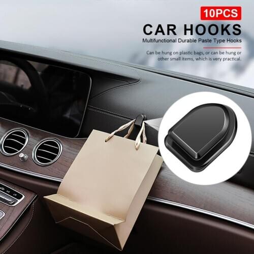 10 PCS Car Hooks Multifunctional Durable Paste Type Hooks Car Household Instrument Hangers