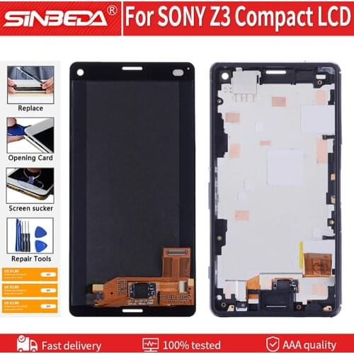 4.6"For SONY Z3 Compact D5803 D5833 with Frame LCD Display Module Monitor Panel+Touch Screen Digitizer For Sony Z3 MINI Display