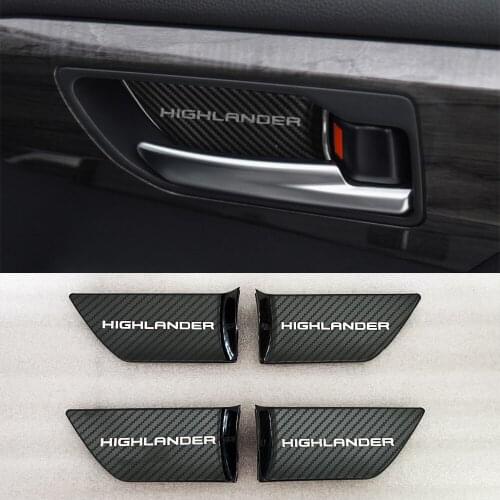 4PCS/LOT INTERIOR DOOR HANDLE TRIM MOLDING STICKERS FOR TOYOTA HIGHLANDER 2020 2021 ACCESSORIES