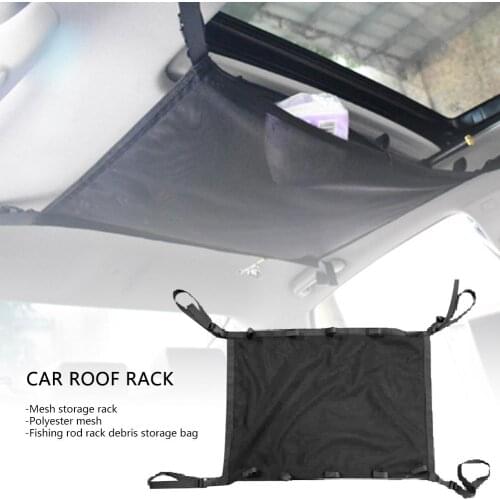 53 * 72cm Car Ceiling Mesh Storage Rack Polyester Mesh Fishing Rod Holder Sundries Storage Bag