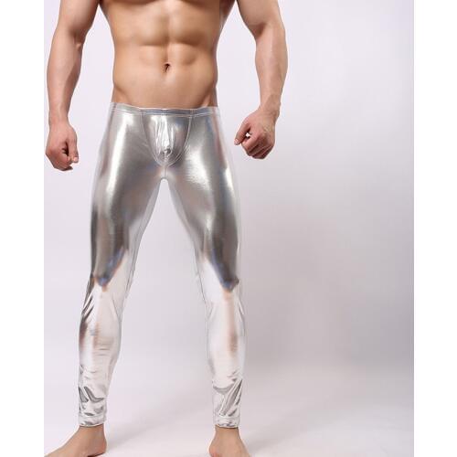 Gay Shiny Pants Fetish PVC Trousers Latex Lingerie Men PU Leather Pencil Pants Motorcycle Streetwear Clubwear Leggings Pantalon