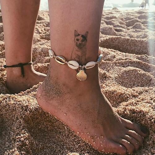 Bohemian Natural Sea Shell Gold Ankle Chains For Women Foot Anklet Bracelet on Leg Female Anklets Sandals Barefoot Beach Jewelry