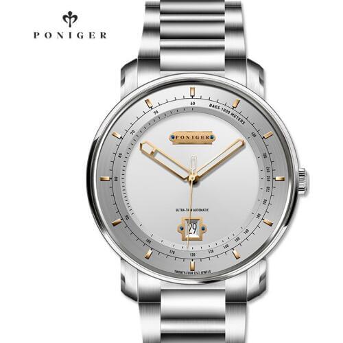 Switzerland Luxury Brand PONIGER Mens Watch Japan MIYOTA 9015 Automatic Mechanical Watches Men Sapphire Tachymeter Clock P913-1