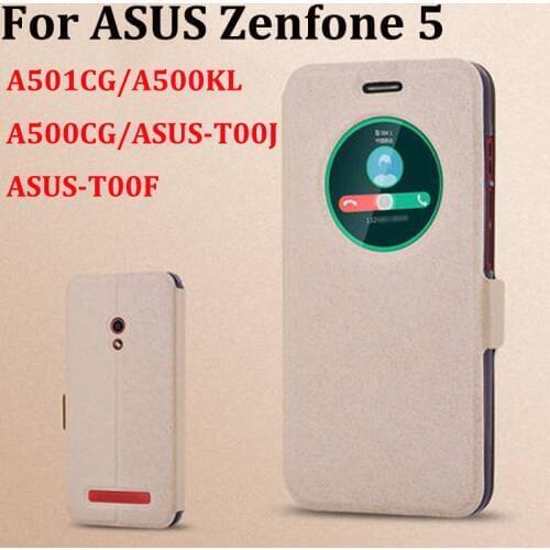 Open window cover For ASUS Zenfone5 Case cover For ASUS Zenfone 5 A501CG/A500KL/A500CG/ASUS-T00J/ASUS-T00F leather phone Cases