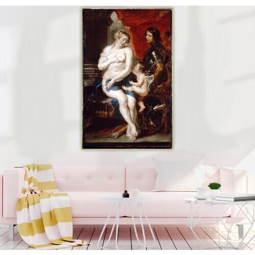 Citon Peter Paul Rubens《Venus, Mars and Cupid》Canvas Oil Painting Artwork Poster Picture Wall Background Decor Home Decoration