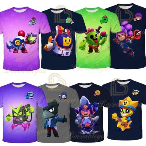 Girls Kid T-shirt Boys 3D PRIMO MORTI Short Sleeve T-shirt Crow Spike Leon Shelly Tshirt Kids Game Star Shirt Tops Birthday Gift