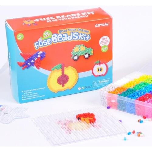 24 Colors Assembly Sharing Educatuon Toys Childrens Earily Educational Toys Creative Puzzle Beans Fuse Beads Kit Gift Set