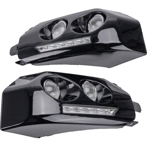 For 2007-2014 Toyota Fj Cruiser Black Front Bumper Fog Lights LED DRL Daytime Running Light Driving Lamps