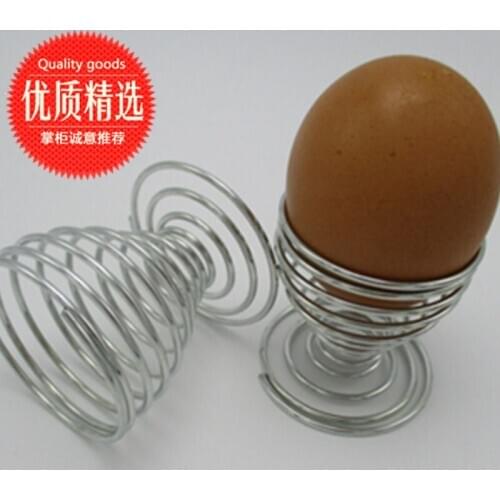 The export of high-quality goods wholesale shipping stainless iron spring flower egg tray egg cup egg opener set