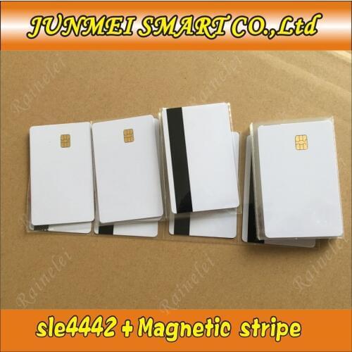 FM4442 compatible SLE5542 SLE4442 or sle4428 with HICO HI-CO magnetic strip ISO7816 smart card secure blank IC card10PCS