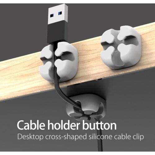 HOT! 3 Colors Cable Organizer Clips Cable Management Desktop ABS Wire Manager Cord Holder USB Charging Data Line Bobbin Winder