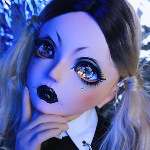 HIDOLLS 13) Handmade Female Girl Silica Resin Half Head Cosplay Japanese Role Play BJD Kigurumi Masks Crossdresser Doll Mask
