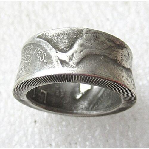 US 1925 Half Dollar Ring Silver Plated Coin Ring Handmade In Sizes 7-12