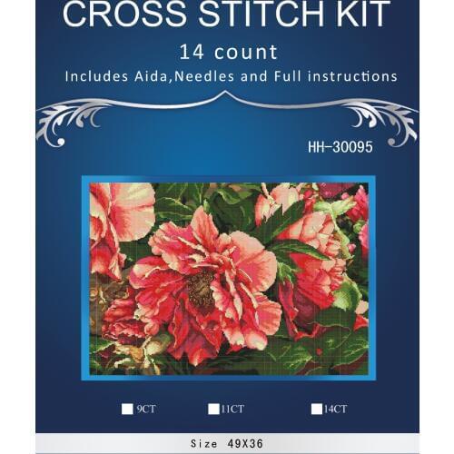 Free delivery Top Quality Lovely Counted Cross Stitch Kit Coral Peonies Peony Pink Flower Flowers dim 70-35298 35298 9