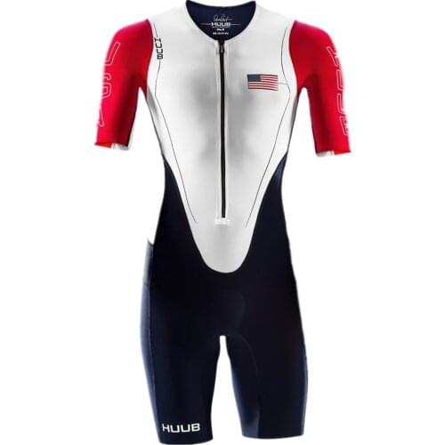HUUB summer new team jumpsuit men sports short-sleeved triathlon cycling suit ciclismo tights bicycle outdoor sports racing suit