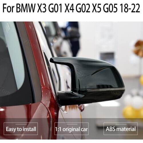M Style Side Mirror Covers High Quality 2pcs Replacement Horn Shape for BMW X3 G01 X4 G02 X5 G05 2018 2019 2020 2021 2022