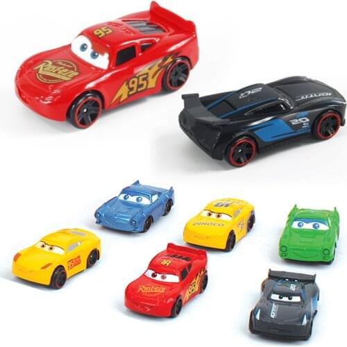 6Pcs/Set Disney Cartton Cars 3 Figures Lightning McQueen Jackson Storm Ramirez Car Model Toy Boys Gift
