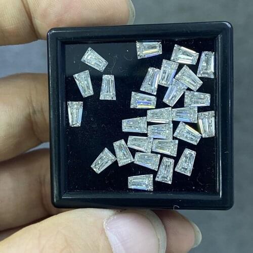 Meisidian 5X3X2mm Lab Created Trapezoid Moissanite Diamond VVS1 D GRA Stone Ring Material