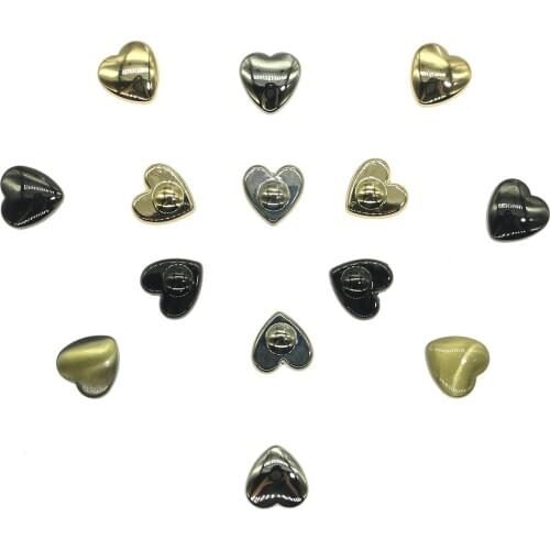 10 pieces of heart - shaped metal screws back riveting nails clothing leather technology Belt Purse Bag decorative hardware 8 mm