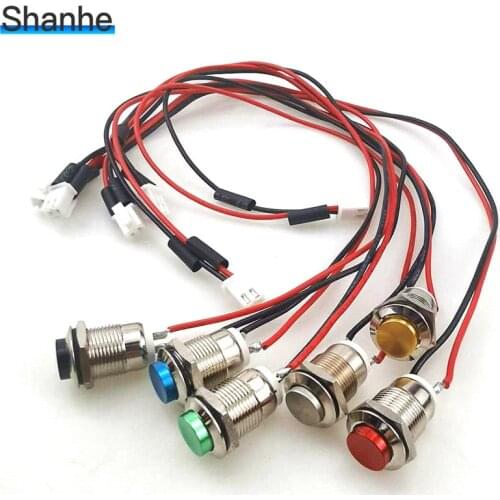 12mm Flat Head & High Head reset metal switch balance car switch accessories With 22AWG Wire terminal