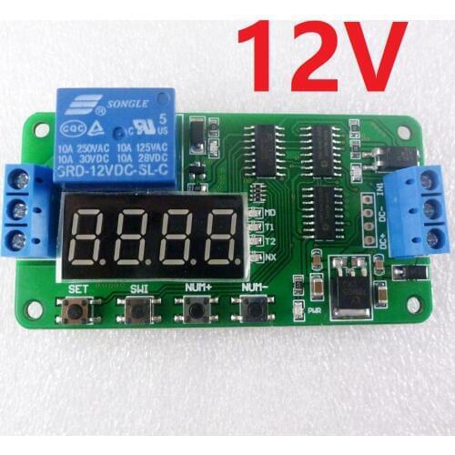 DC 12V DC Multifunction Self-lock Relay PLC Cycle Timer Module Delay Time Switch