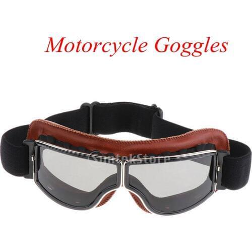 Motorcycle Goggles, Anti-UV Adjustable Motocross Scooter Goggle Windproof Glasses for Adult, Men and Women