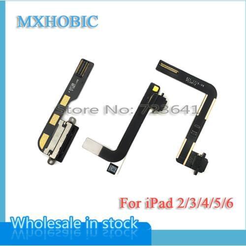MXHOBIC 10pcs/lot Dock Connector USB Charger Charging Port Flex Cable Ribbon For iPad 2 3 4 5 air 6 air2 Replacement Part