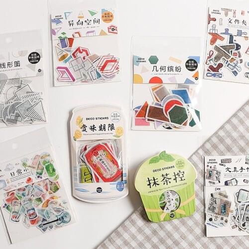 SIXONE 40 Piece Of Creative Life Stickers Diary Decoration Diy Sticker Bullet Journal Stickers Scrapbooking Kawaii Stationery
