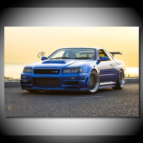 Canvas Painting Vehicles Nissan Skyline GT R Tuning Classic Car Posters Modern Wall Art Picture HD Prints for Living Room Decor