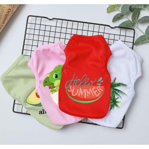 New Pet Dog Clothes For Small Dogs Clothes Puppy Clothing Shirt summer Vest Printed Soft Costume Vest T-shirt Dog Cloth