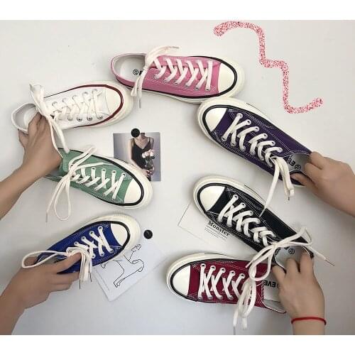 2021 spring and autumn new ladies Korean flat canvas shoes all-match low-cut couple lace-up white shoes