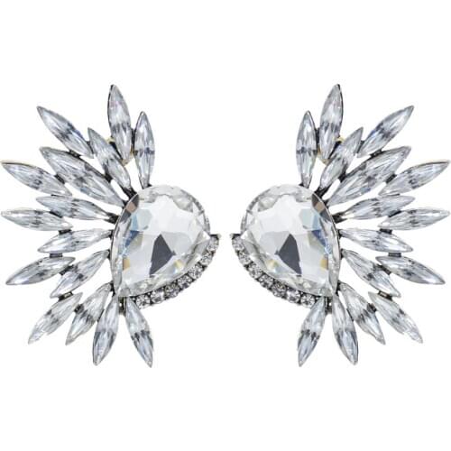 New Trendy Crystal Rhinestone Stud Earrings for Women Girl Statement Geometric Earring Jewelry Wedding Party New Year Gift