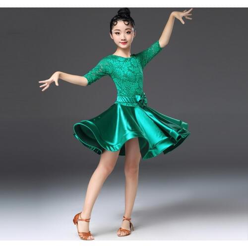 New Girls Latin Dance Competition Dress Children Tango Rumba Samba Cha Cha Performance Costume Modern Practice Dancewear
