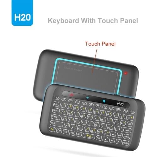 H20 2.4G Wireless Backlight Mini Keyboard Touchpad Remote Control for PC Laptop Mac OS Android TV Box Windows for Raspberry Pi 4