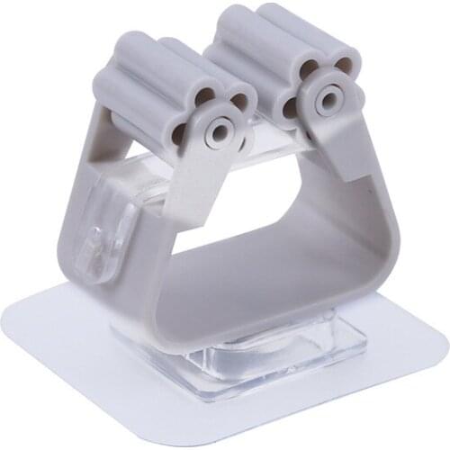 Five in a bag！2721 hole free hanging mop rack toilet mop hook bathroom adhesive hook broom hanger seat mop clip t